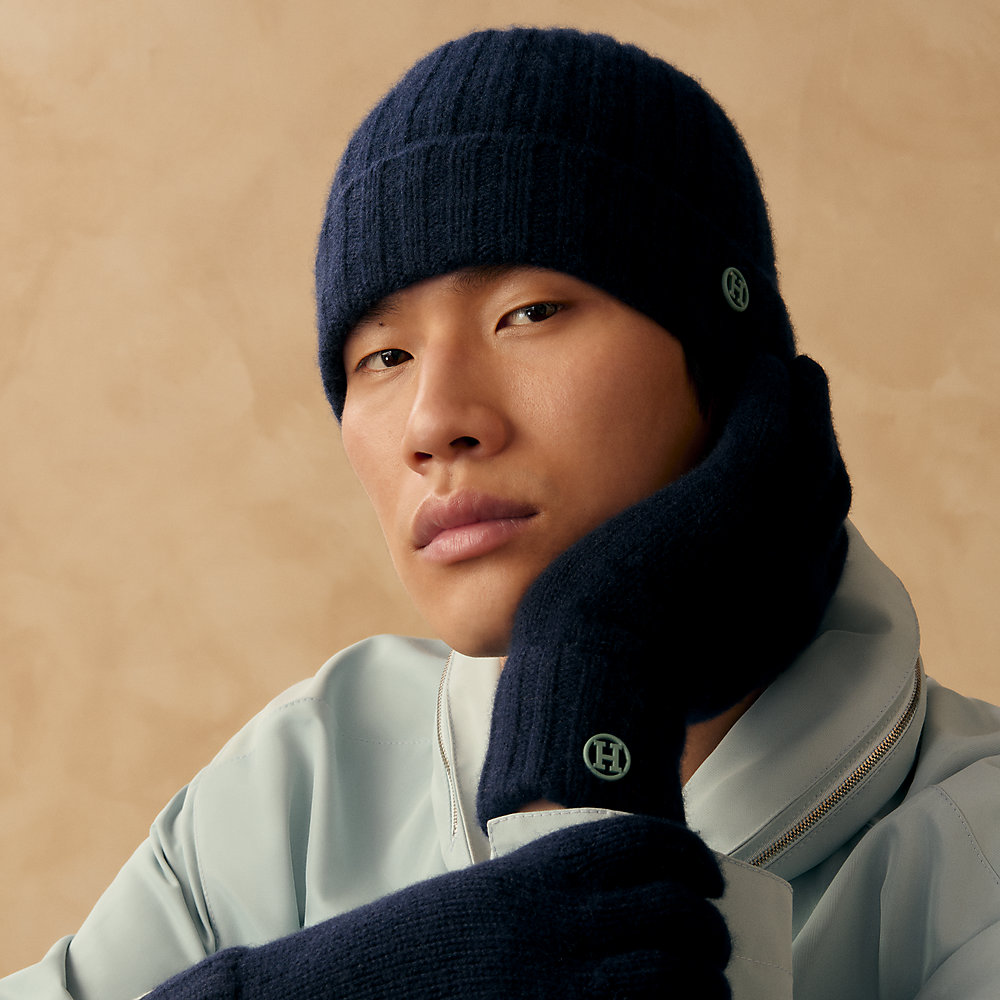 ニットキャップ 《Hループ》 - ブルー | Hermès - エルメス-公式サイト